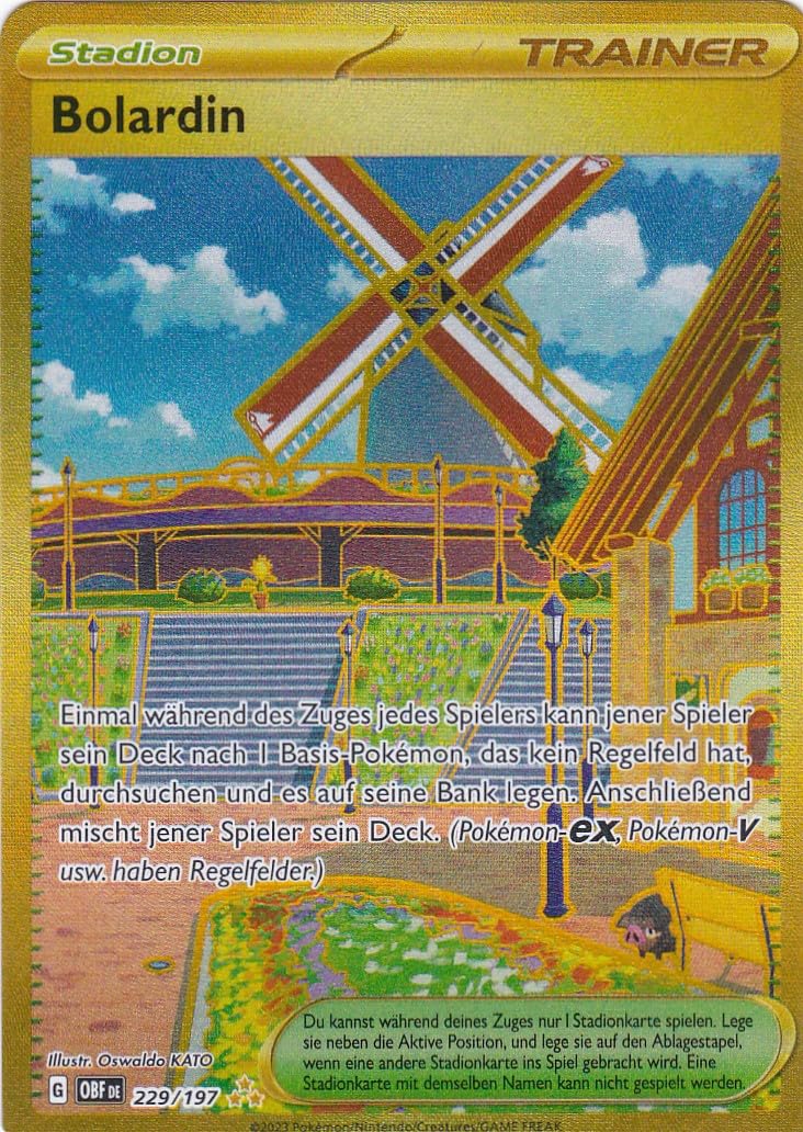 Bolardin - OBF 229/197 - Secret Rare - Karmesin & Purpur - Obsidianflammen - mit LMS Trading Grußkarte