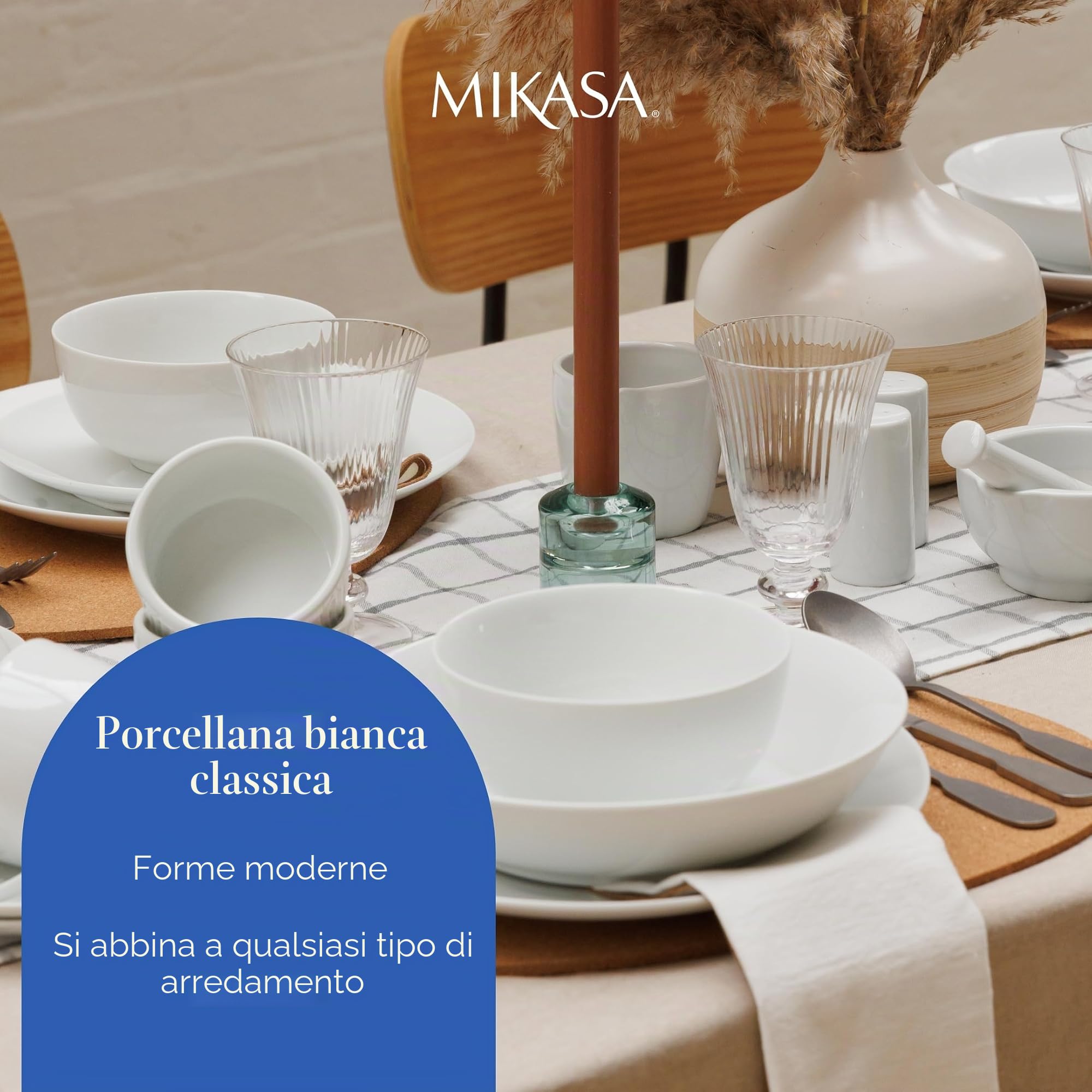 Mikasa Chalk Set di 4 ciotole di cereali in porcellana, per l'uso quotidiano e formale, 14cm - Adatto a microonde e lavastoviglie