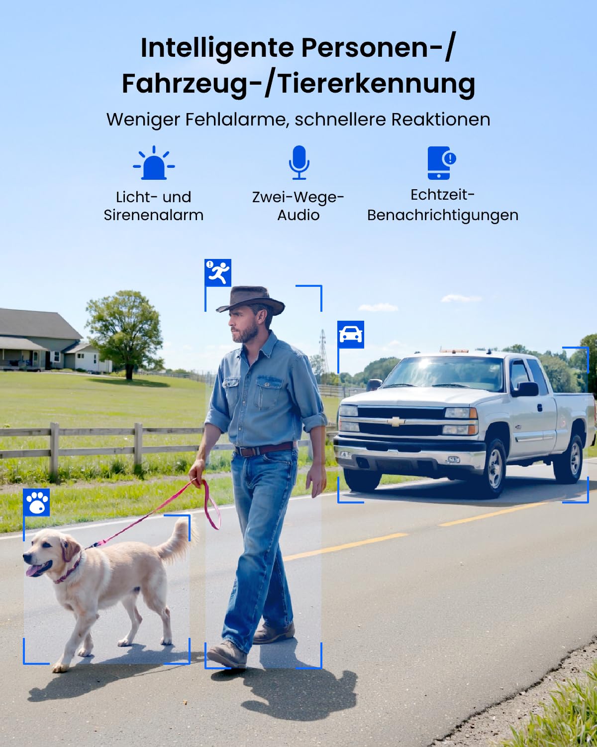 Reolink 4G LTE Überwachungskamera Akku mit SIM Karte, Lokaler Speicher, 2K | 24/7-Aufzeichnung, Kamera Outdoor mit 30W Solarpanel, ColorX Nachtsicht, KI Erkennung, TrackMix LTE Plus 2 + Solarpanel Plus
