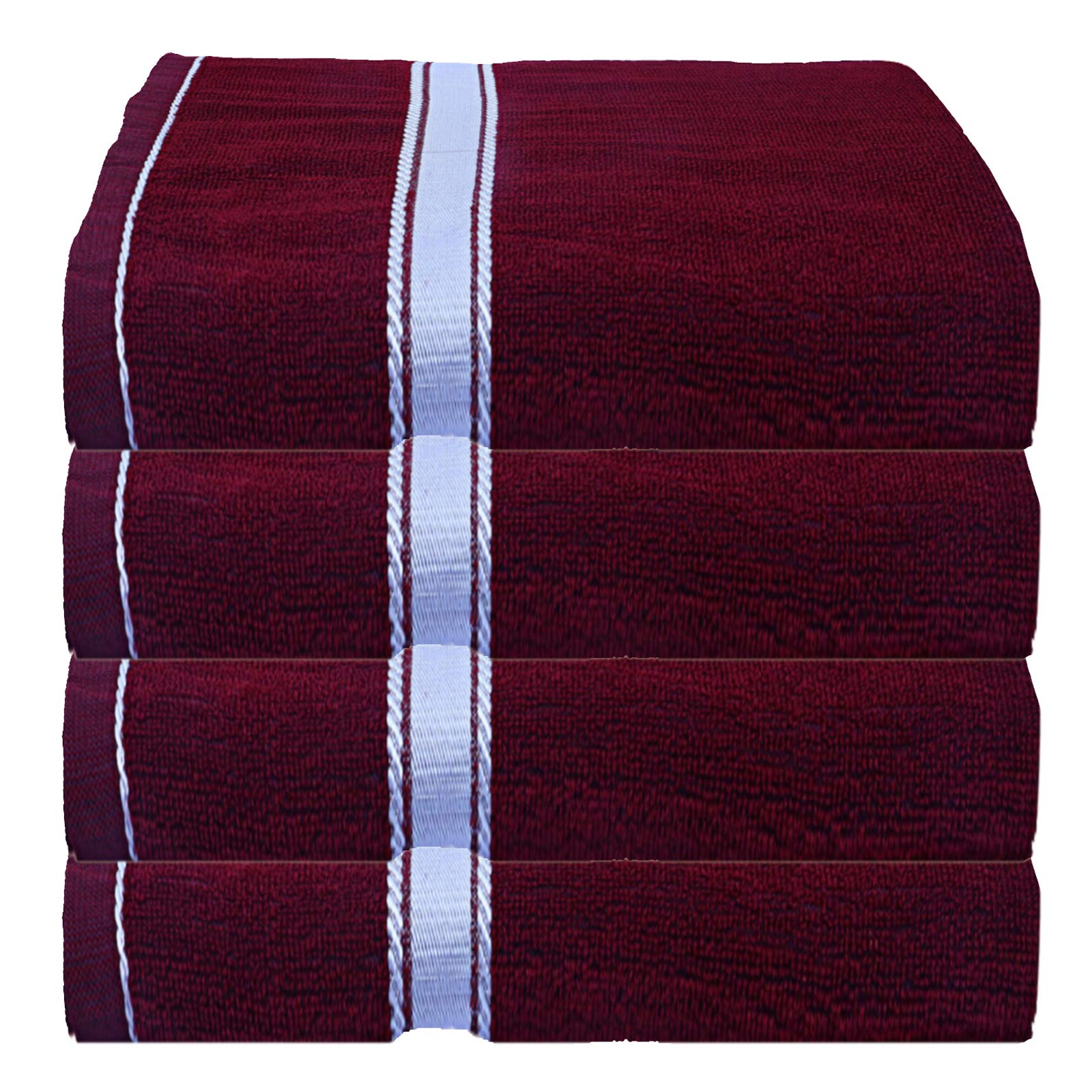 Kuber Industries Polyster 4 Pieces Full Size Bath Towel 30" x 60"(Maroon)