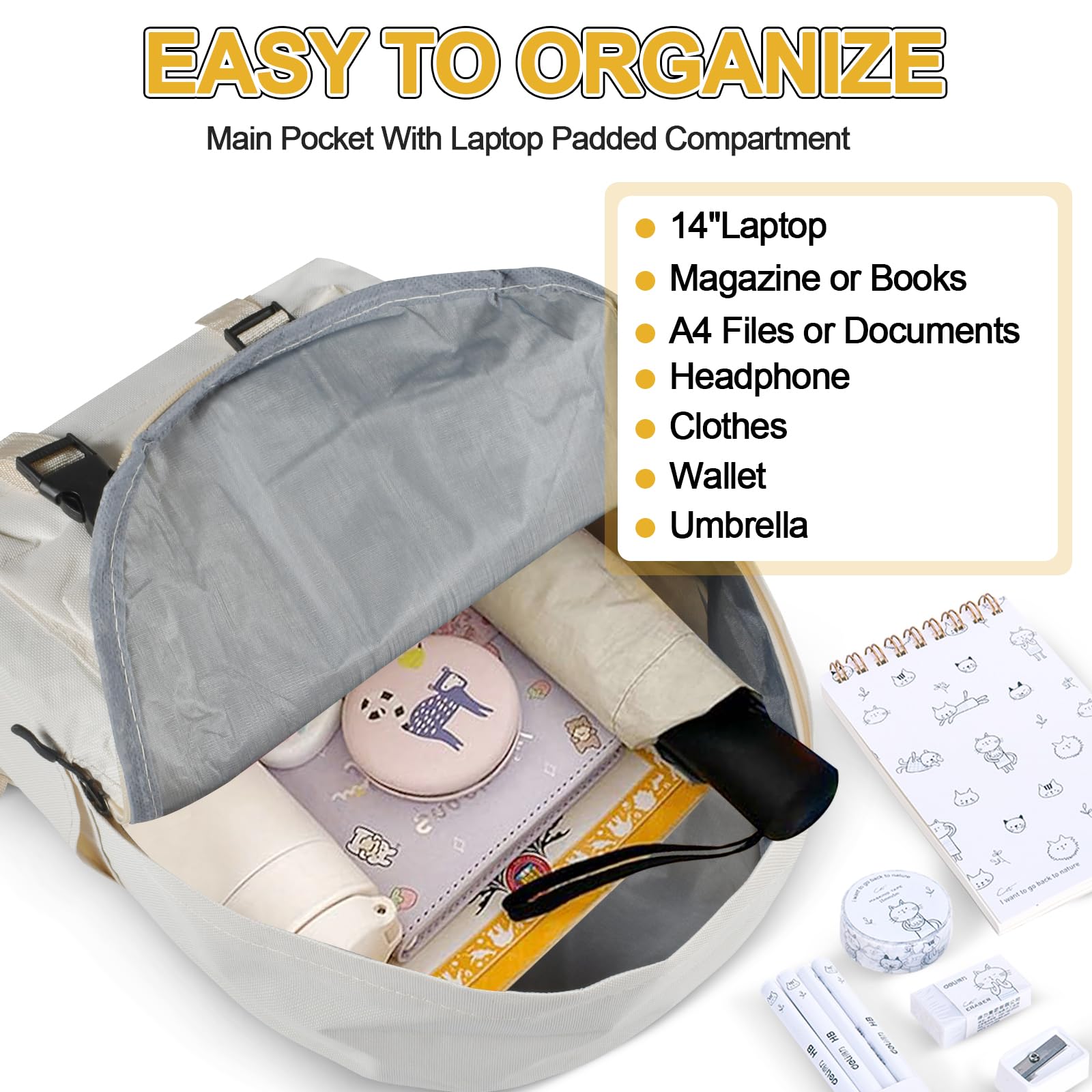 Wffeila Zaino per la scuola, per ragazze, adolescenti, zaino impermeabile, zaino da 15,6 pollici, zaino da donna, per escursioni, università, scuola e ufficio