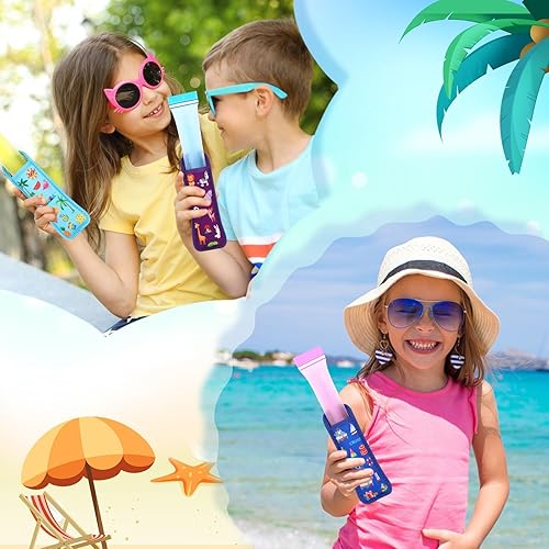 Vista 26 de JANYUN Fundas para paletas de hielo, paquete de 24 soportes para paletas de sublimación, reutilizables, para congelador, bolsas de neopreno para Rosa