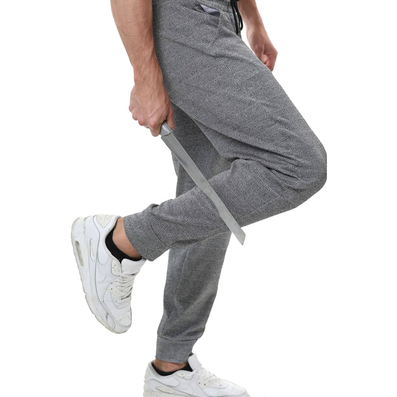 Pantaloni Antitaglio a 5 Livelli, Pantaloni Antitaglio Resistenti all'Usura per Uomo All'aperto, Pantaloni da Lavoro da Uomo con Dispositivi di Sicurezza, per La Sicurezza Personale Grey-XXL