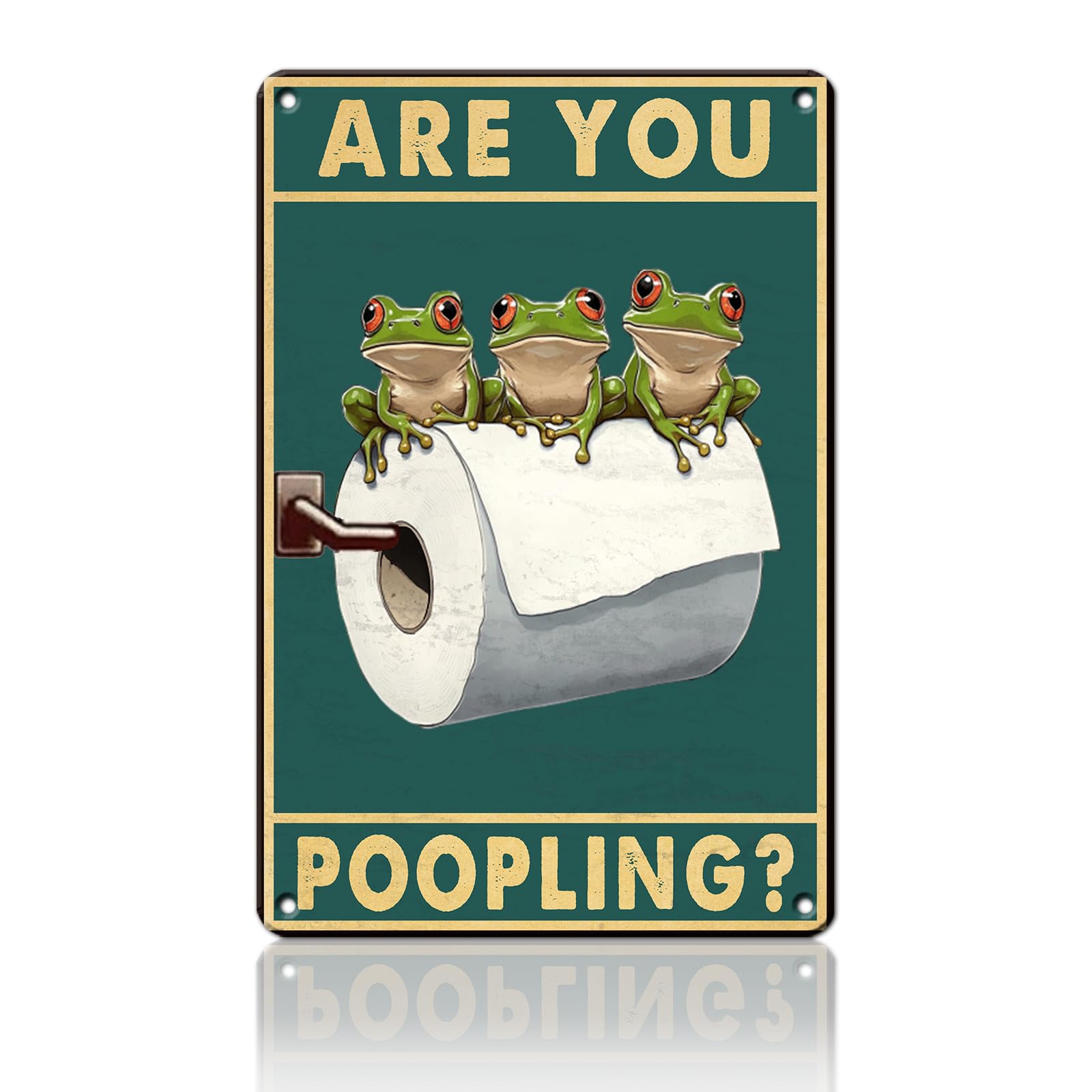 Anceky Frog Are You Pooping Tin Sign Funny Metal Sign Wall Decor for Farmhouse Yard Porch Entryway Outside 12×8 Inch