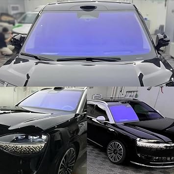 XhuangTech Car Window Tint Film, 70% VLT Car Tint Purple Solar Film, 99% Anti UVR Heat Rejection UV Block Protection Window Film, Car Tint Solar Film for Side Window 50X300CM