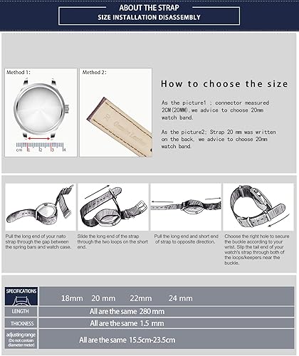 Miniatura 7 de Correas de reloj de repuesto de nailon balístico de alta calidad de NATO G10, con hebilla de acero inoxidable, para hombres y mujeres, 0.709