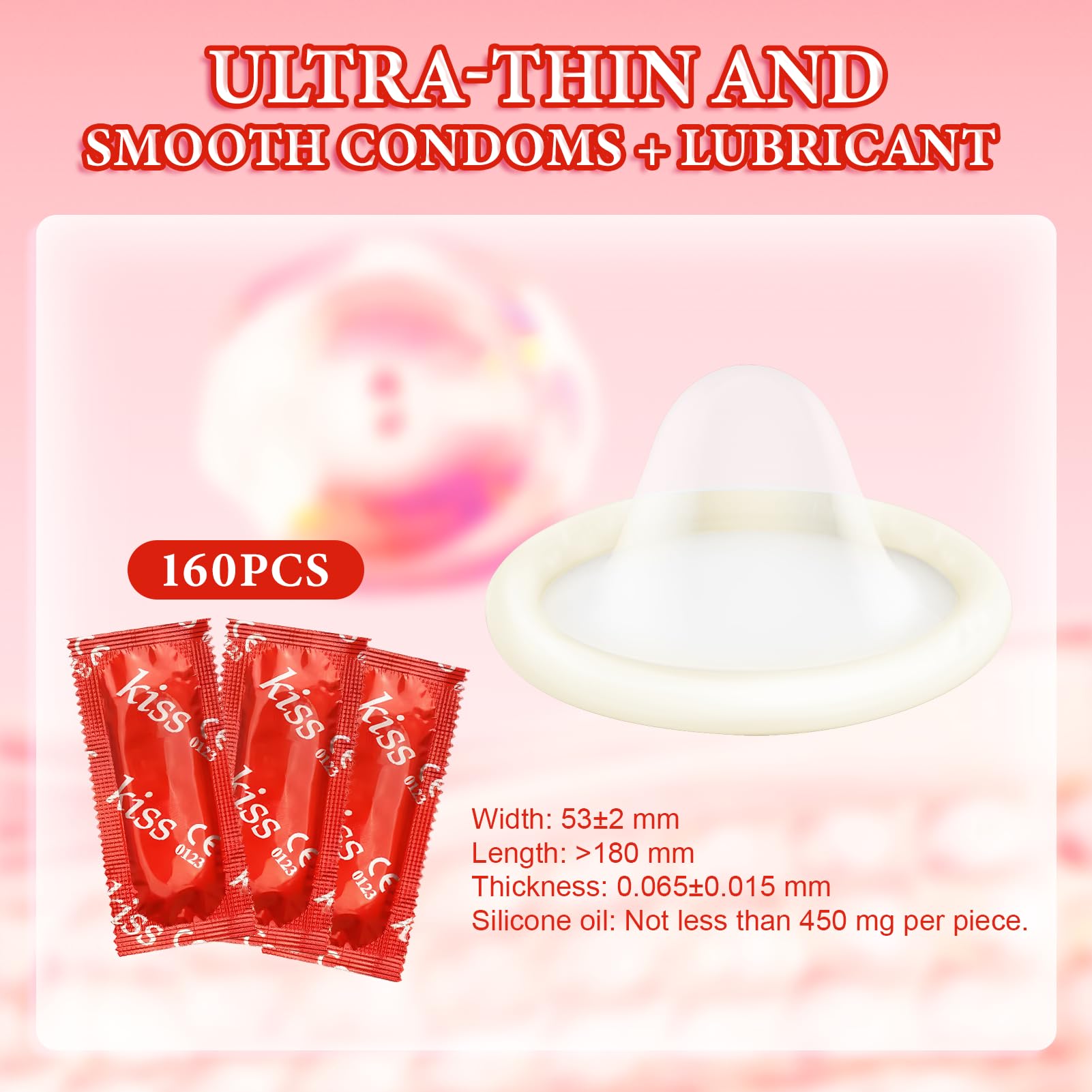 160 Unidades Preservativos, Condones Thin Extra Feel, Sensación Natural, Hechos de Látex, 53 mm, Preservativo para Hombre, para Una Sensación Intensa Durante El Acto Sexual — view 2