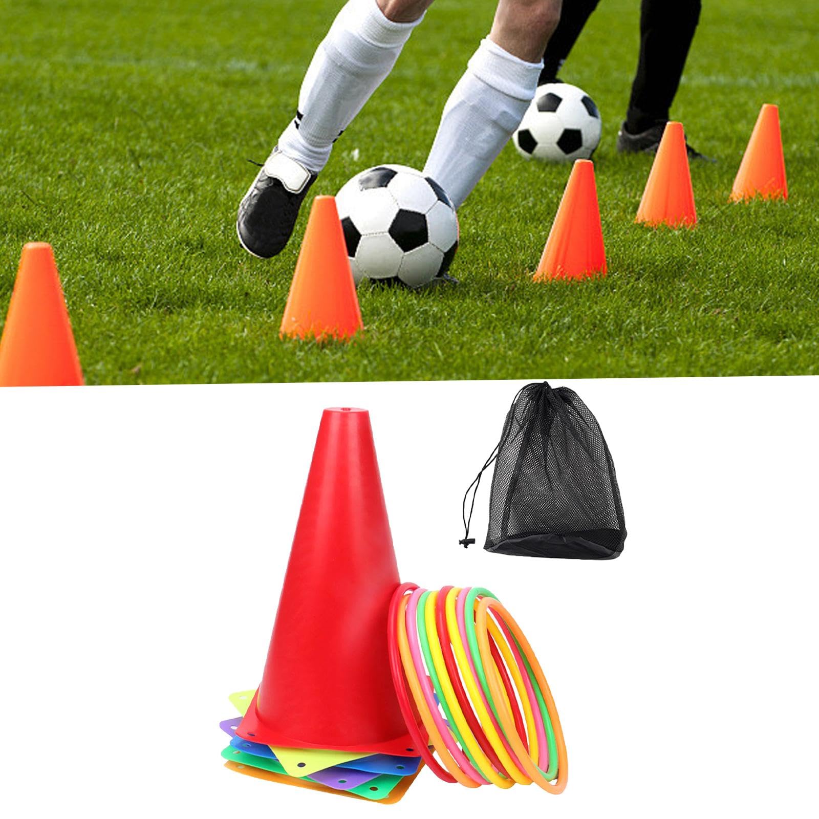 Juego de Lanzamiento de Conos Y Aros Juego de Lanzamiento de Conos de Tráfico Juego de Patio Trasero
