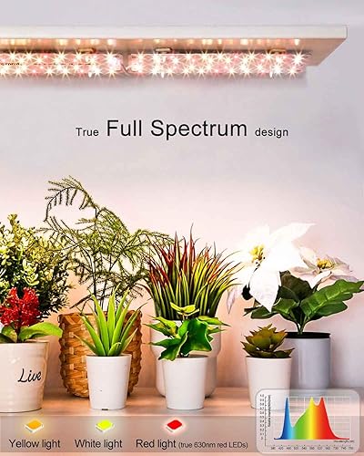 Miniatura 2 de DOMMIA Luces de cultivo, 2 luces de crecimiento de espectro completo para plantas de interior, 84 luces LED tipo sol con interruptor de