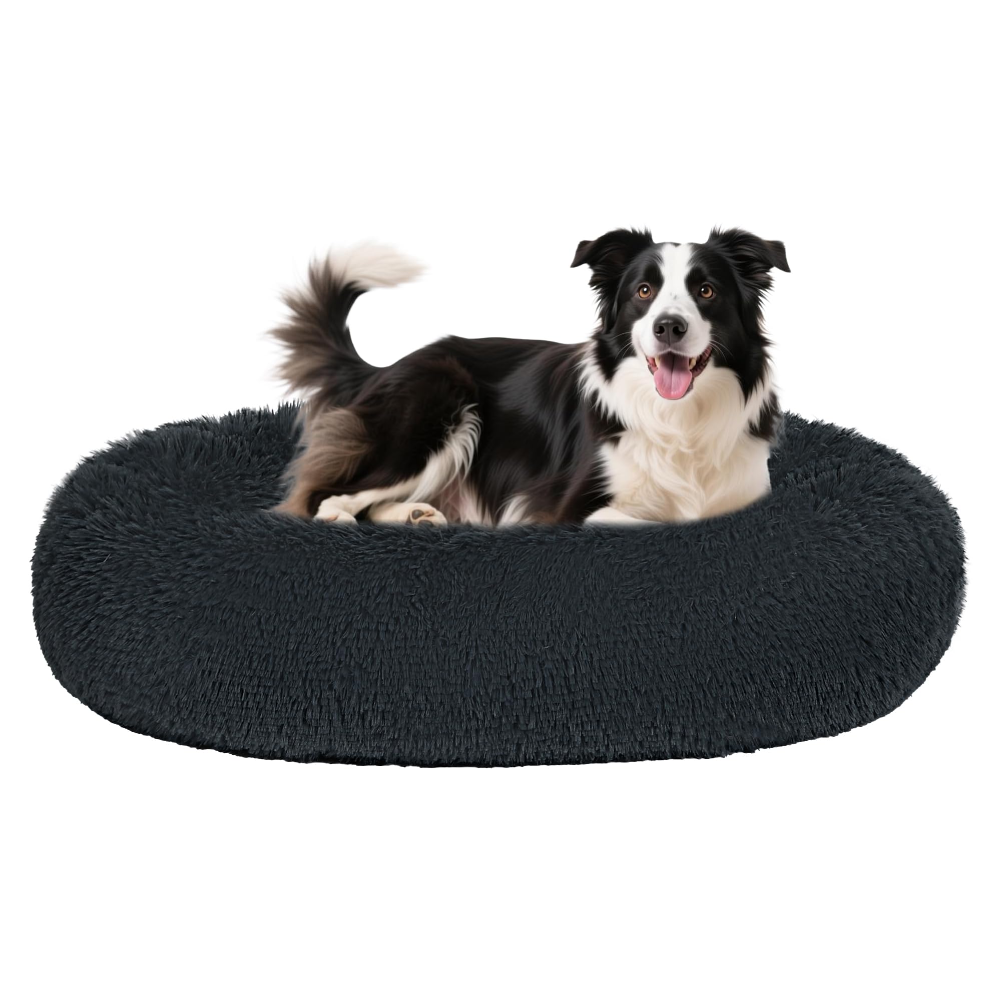HMTOPE Orthopädisches Hundebett rund Hundekissen Hundesofa Katzenbett Donut Kuscheliges Hundekorb Waschbar