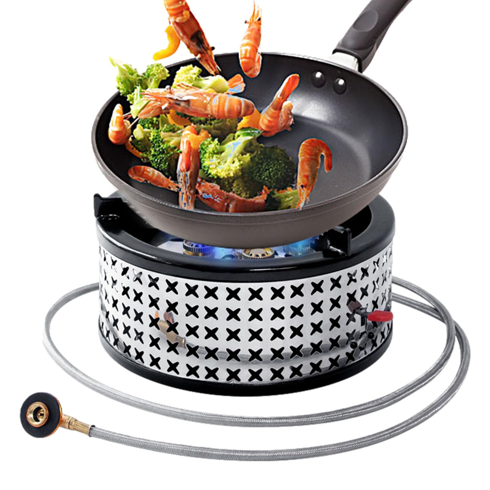 Réchaud de Camping 15800 Brûleur à Feu Portable pour le Camping | Réchaud de Camping à Gaz pour Cuisine Extérieure Randonnée Trekking Pique-Nique Barbecue