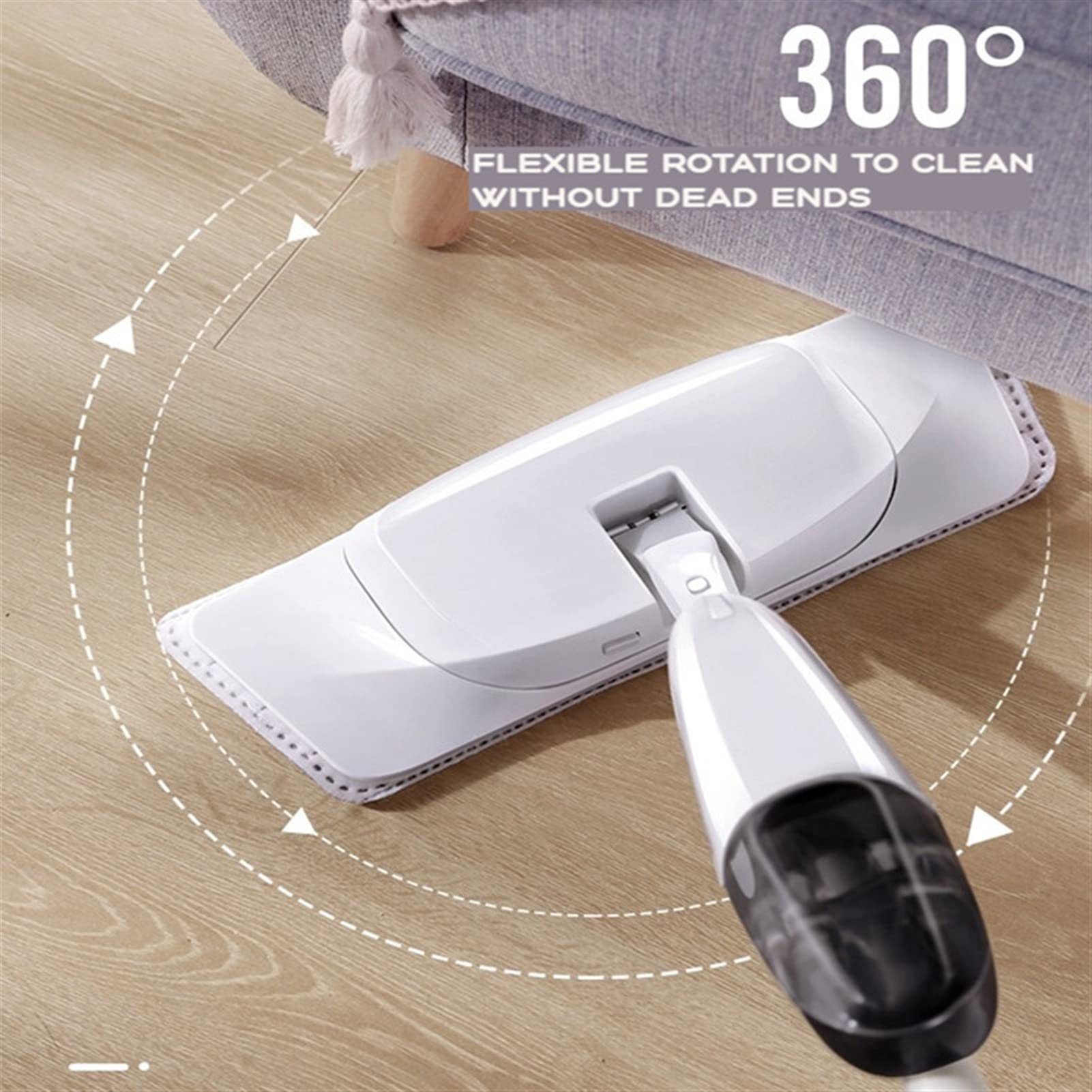 TOMYEUS Spray FRUEBA for LA Limpieza DE Piso SPRAZA MOP Sweeper Aspirador 3 en 1 MOP 360 ° Rotación Plana Plana for el hogar de Madera laminada de Madera lámina de Madera (Color : with 2 pcs Cloth)
