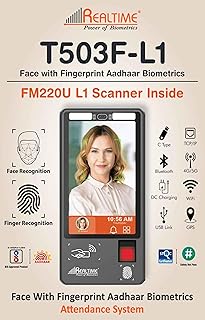 Realtime Biometrics T503F-L1 Biometric Battery Powered, Wired, Face Recognition &amp; Fingerprint, Access Control &amp; Attendance...