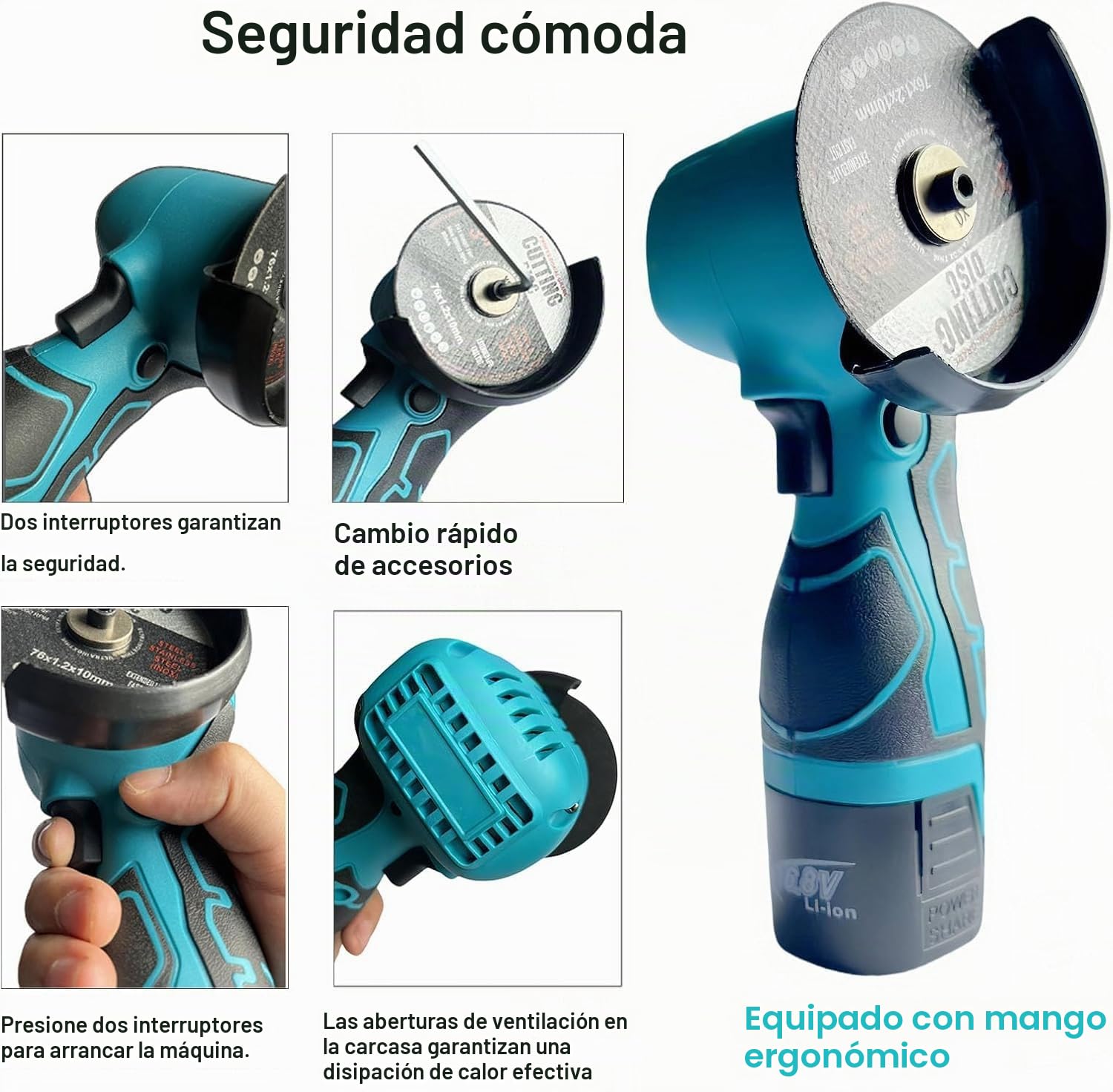 Mini Amoladora Angular, Batería Mini Flex de 16,8 V, 28000 rpm/76 mm, Profesional mini Amoladora Angular con Batería, Juego Adecuado para Cortar Pulir