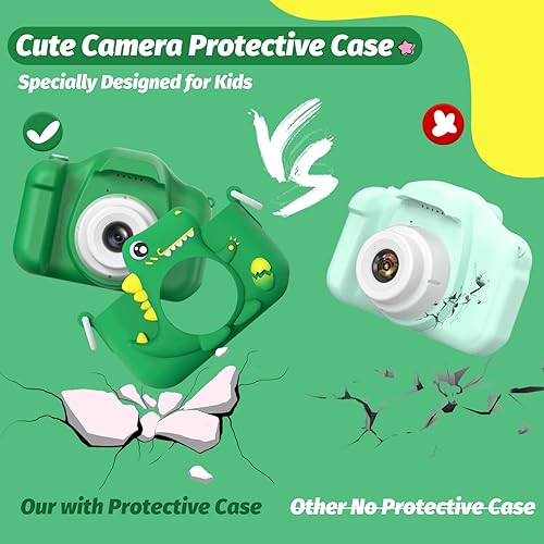 Miniatura 7 de Upgrade Dinosaur Kids Camera, Christmas Birthday Gifts for Girls Boys 3-12, 1080P HD Selfie Digital Video Camera for Toddlers, Cute Portable Little