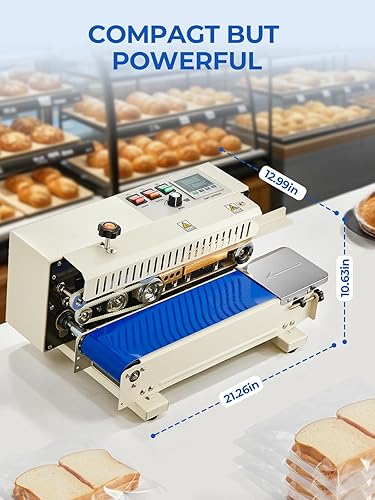 Miniatura 7 de Máquina selladora térmica comercial, Banda de bolsa continua de sellador térmico, Sellador automático de banda horizontal, Máquina de sellado
