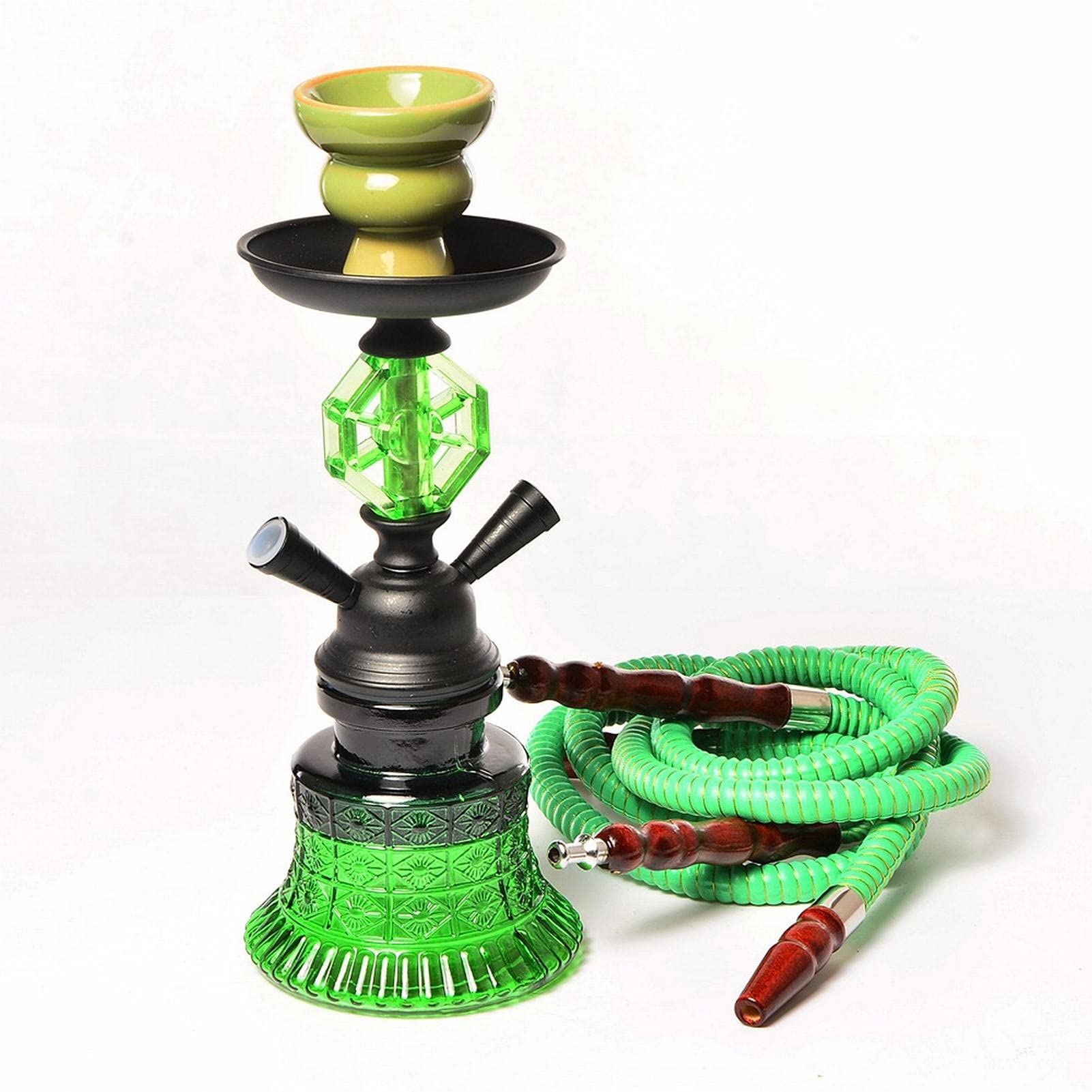 Set Portatile In Vetro Narghilè Set 2 Tubo Shisha Combo Set In Lega Di Alluminio + Materiale In Vetro, Con Super Durata Un Regalo Per I Vostri Parenti E Amici B