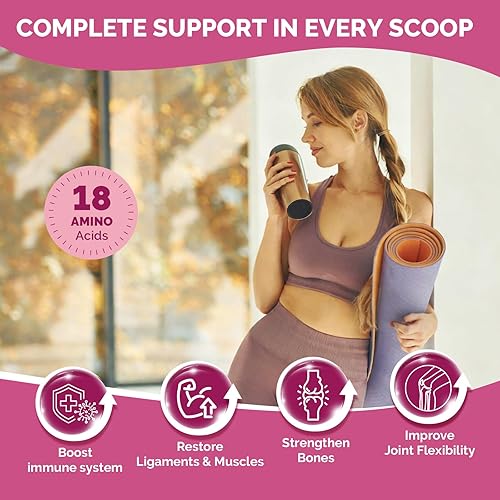 Miniatura 5 de DRFOSTER Polvo de péptidos de colágeno múltiple para mujeres, tipo I, II, III, V, X, polvo de colágeno hidrolizado con complejo de belleza, vitamina