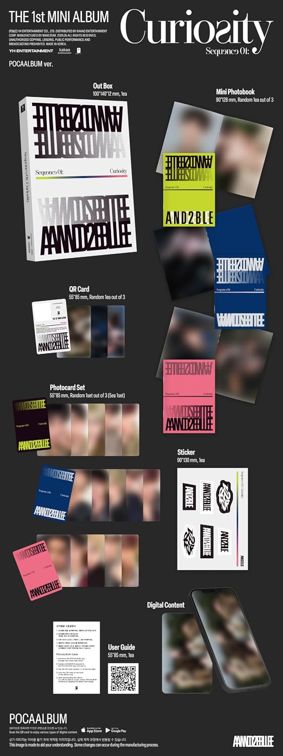 (Full Set : 3Standard+1Curious+1POCA) AND2BLE Sequence 01 : Curiosity 1st Mini Album with Tracking