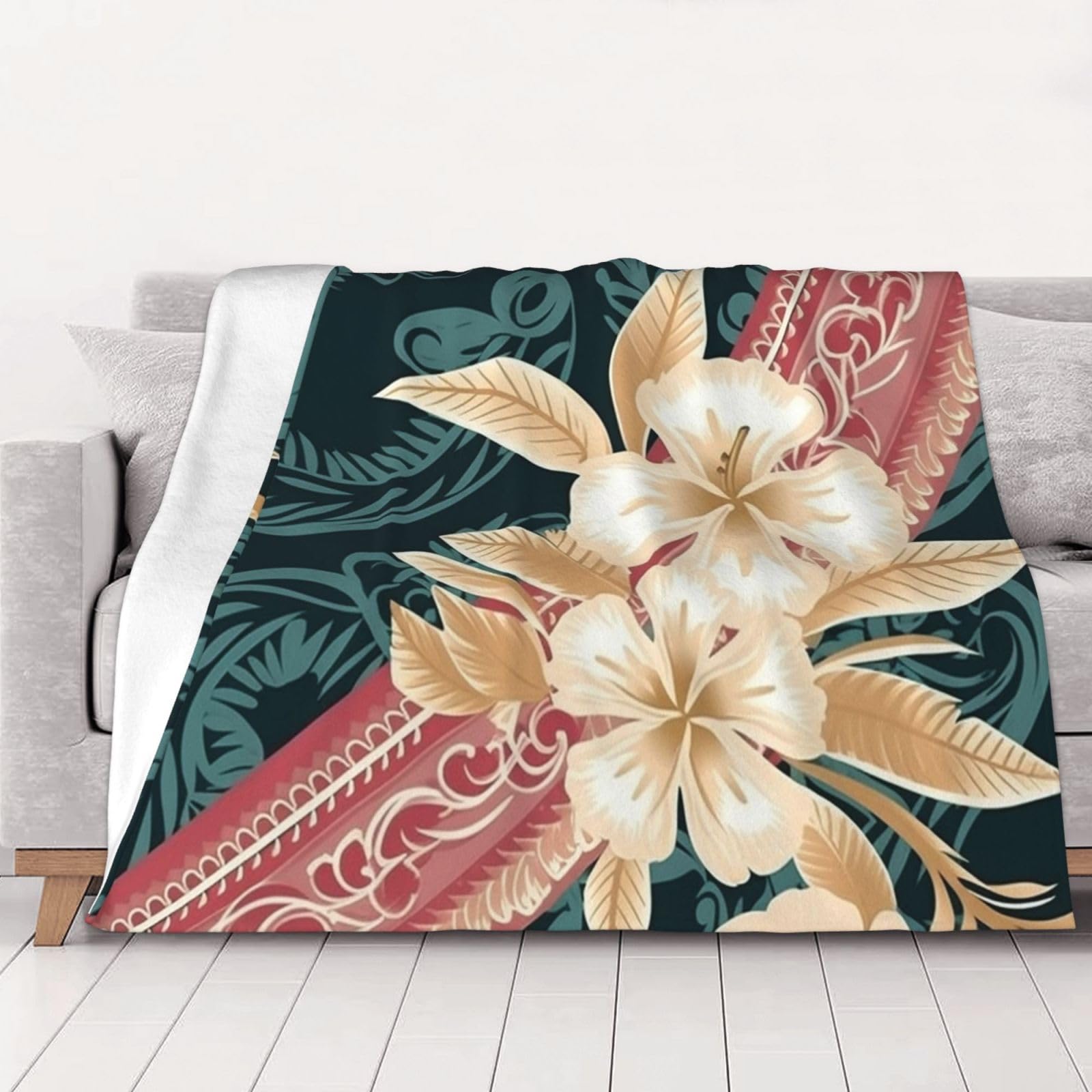 Couverture en flanelle de qualité supérieure au motif hawaïen raffiné et chic