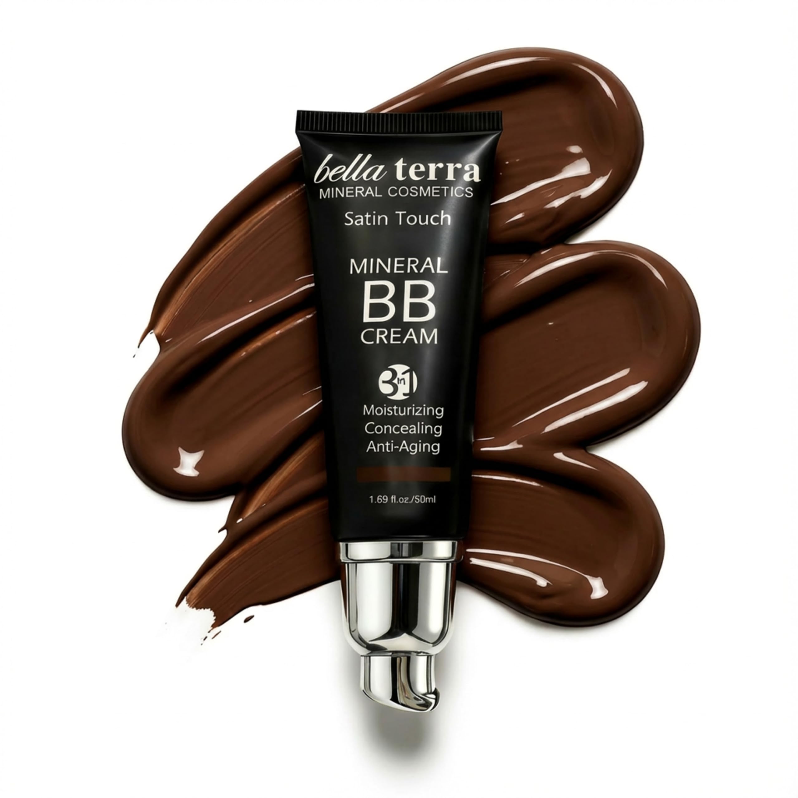 Bellaterra Cosmetics BB Cream, Tinted Moisturizer, Foundation 1.69oz - Dark 108