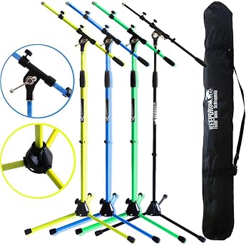 keepdrum MS106 Microphone Stand Microphone Stand with Boom and Metal Base + Carry Bag SB-03 Yellow