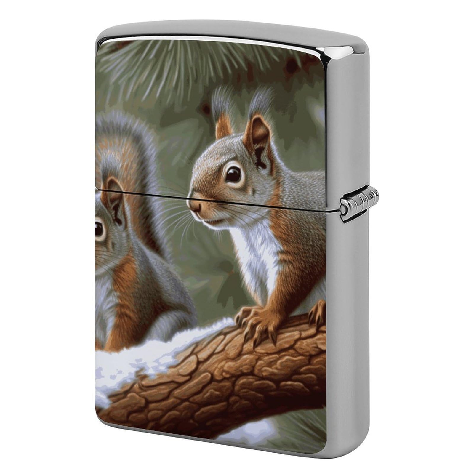 Little Squirrel Lighter Case for Men, Personalized Lighter Cover for Valentine's Day Gifts, Flip-Top Lighters Shell for Outdoor, Portable Lighters Protective Sleeve