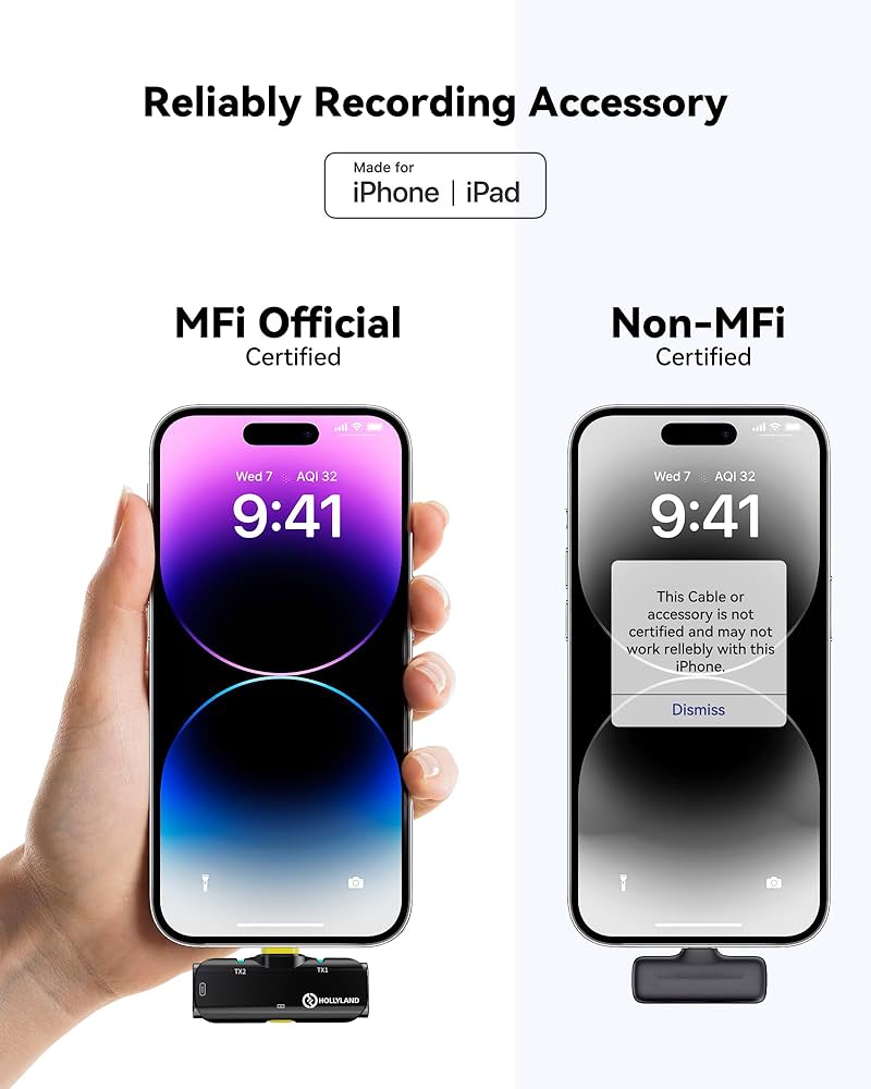 Hollyland Lark C1 Wireless Lavalier Microphone for iPhone 14