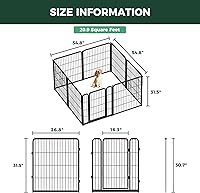 Vista 8 de FXW Homeplus Unleashed - Corralito para perros de interior, juego seguro y sin estrés, corralito resistente de 32 pulgadas con 8 paneles para perros