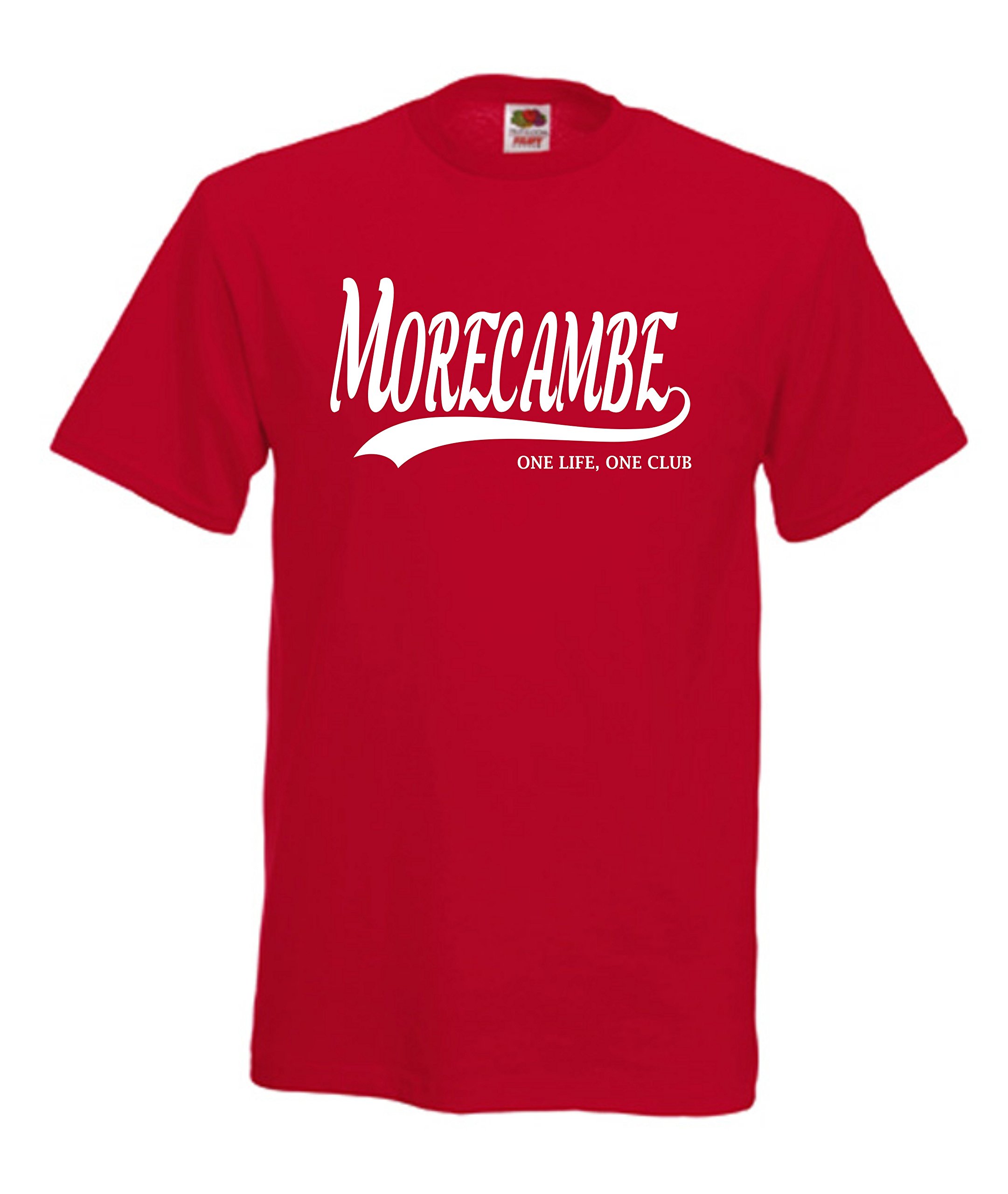All About The Print Morecambe Football Gift - one Life one Club Idea T-Shirt FC Present F72 (Adult Large, Red)