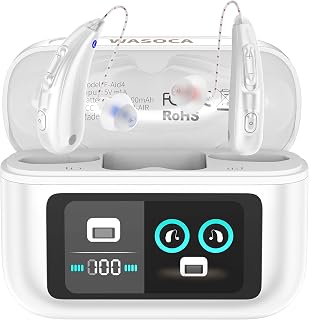 WASOCA F-Aid4 Bluetooth Rechargeable Hearing Aids for Seniors - App Control, Noise Reduction, LED Display, FSA Eligible