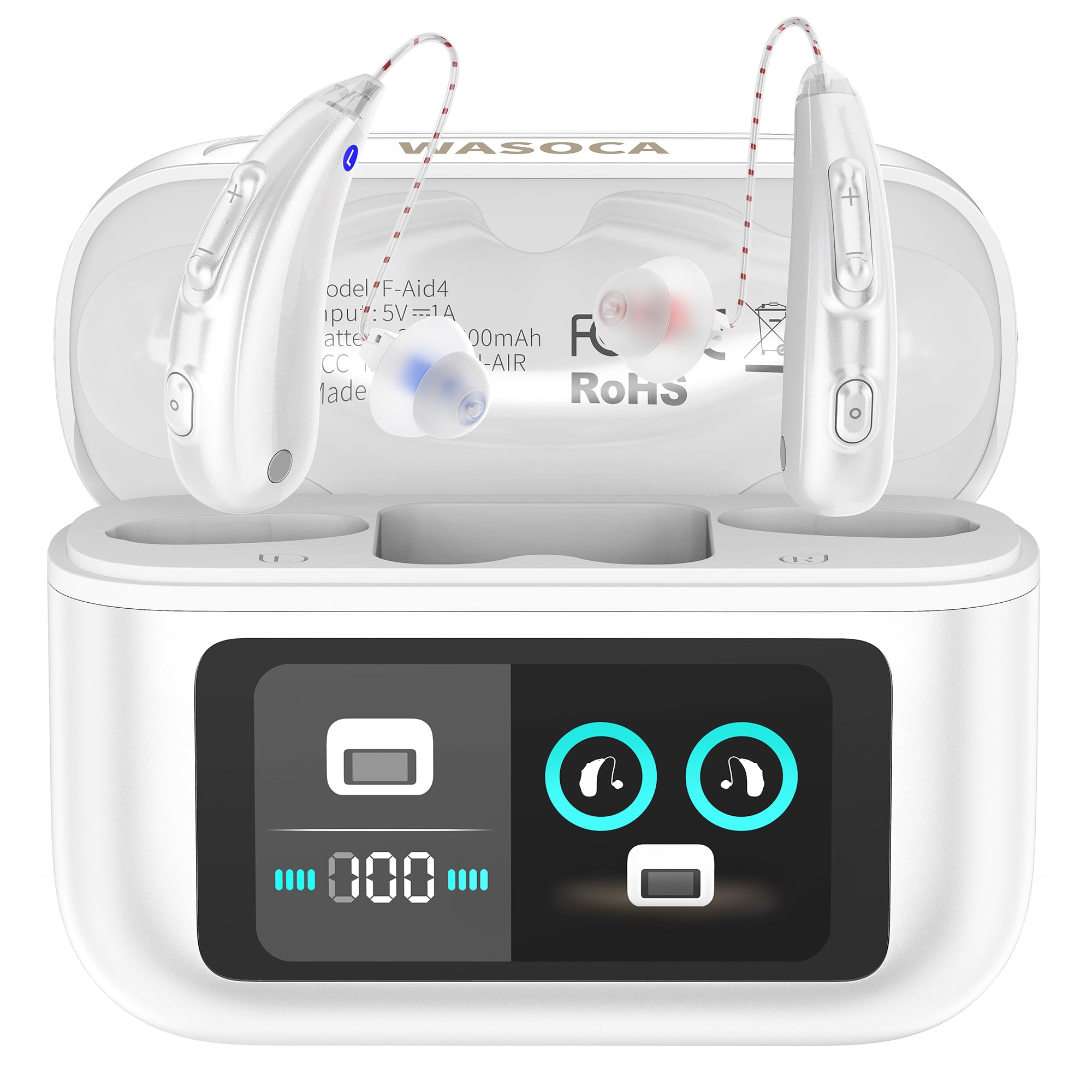 Hearing Aids for Seniors Hearing Aids with Bluetooth Rechargeable Hearing Aids with LED Digital Display FSA HSA Eligible