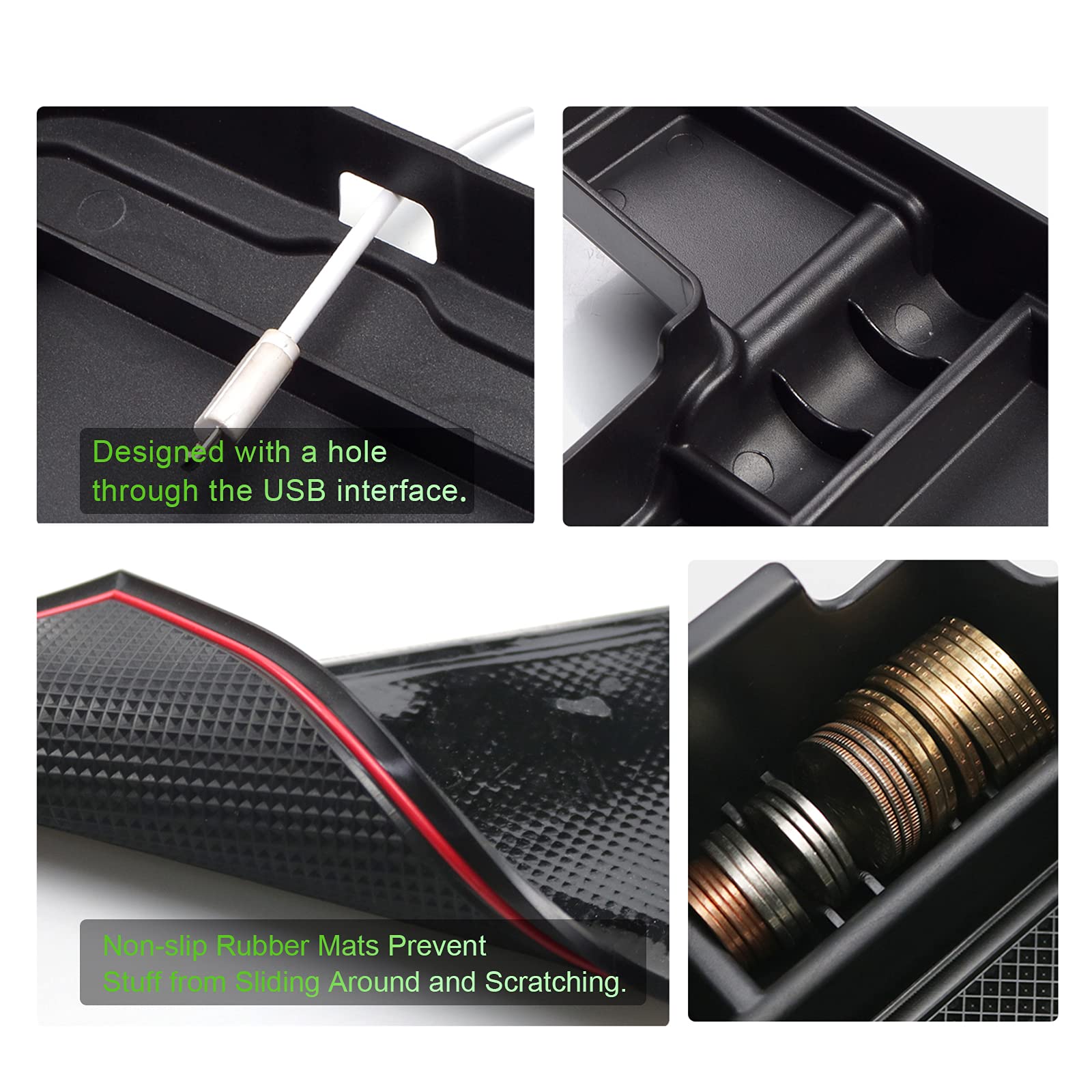 YEE PIN Aufbewahrungsbox Dodge RAM 1500 mk5 2019-2022 2023 Mittelkonsole Organizer Tray Handschuhfach RAM 1500 Armlehne Organizer Zubehör Mit Rutschfestermatte