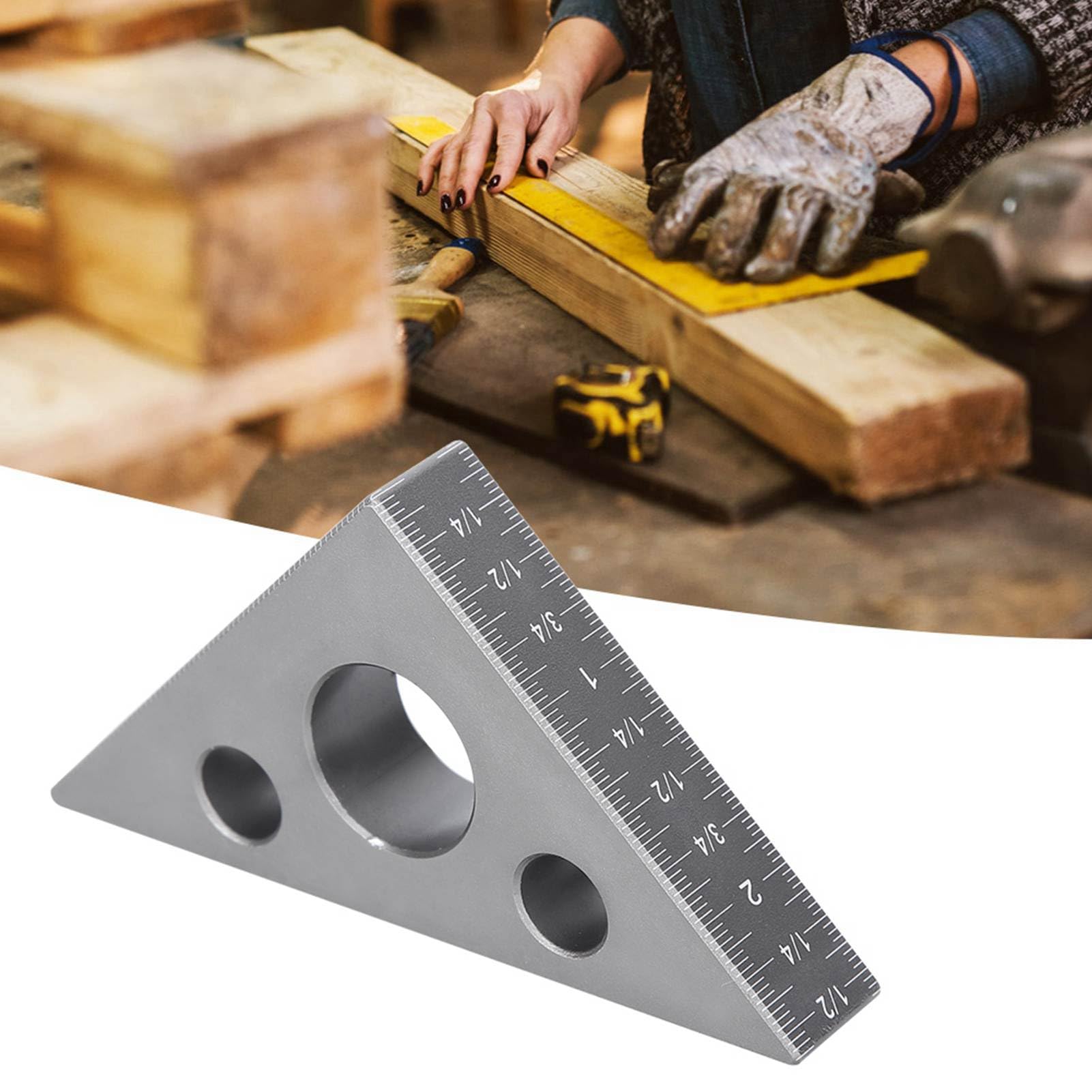 Righello Triangolare Professionale in Lega di Alluminio, Strumento di misurazione ad Angolo retto di precisione da 45° a 90°.