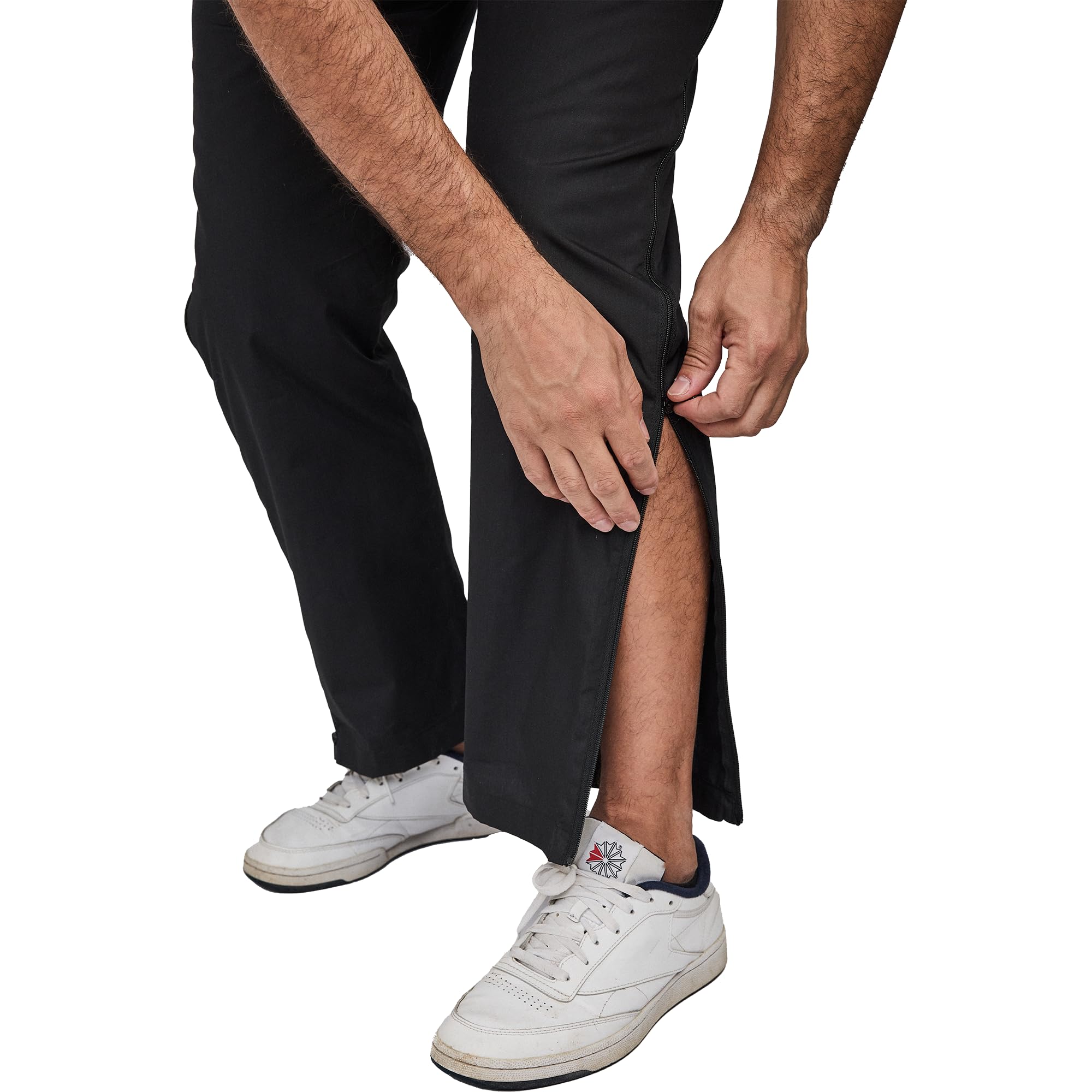 Dobsom Saltö - Pantaloni adattivi per uomo e donna, con cerniere lunghe staccabili, design completamente aperto, ideali post-operatorio, rimovibili, strappo, pantaloni medici per riabilitazione