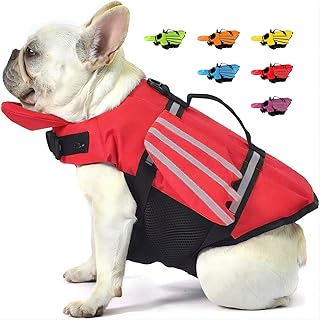 Life Jackets for Dogs with Wings, Life Jacket Dogs with Chin Float, Lightweight and Safe for Water Sports, Dog Life Jacket with Handle and Reflective, for Small, Medium and Large Dogs, Red, S product image