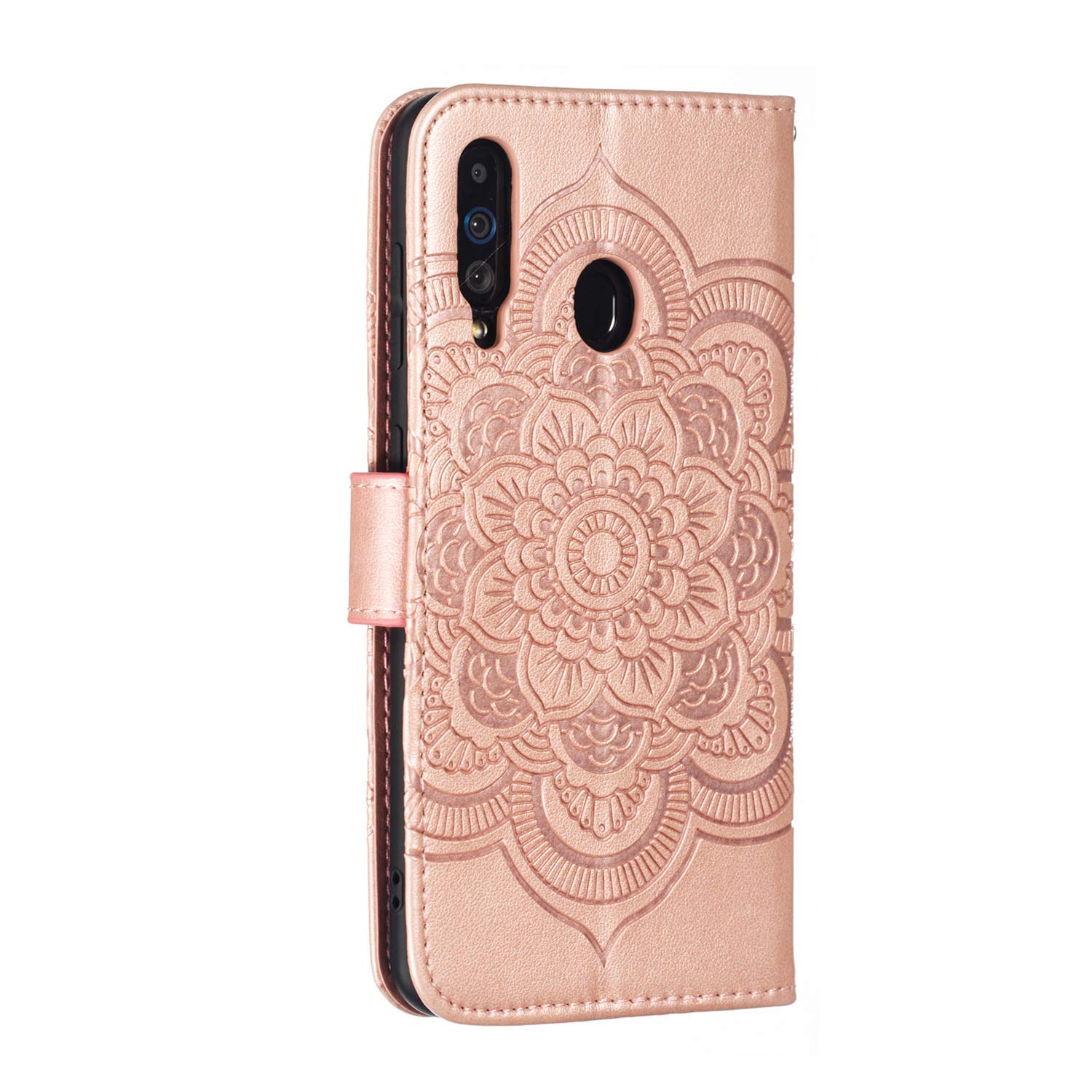 Custodia Samsung Galaxy A20e Portafoglio Con Fiori E Strass - LEMAXELERS, Foderina Magnetica A Libro Blue