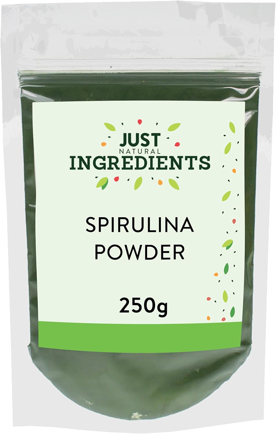 JustIngredients Spirulina Powder 250g, Delicious Food Supplement, Natural Colouring in Smoothies, Bakes or Teas