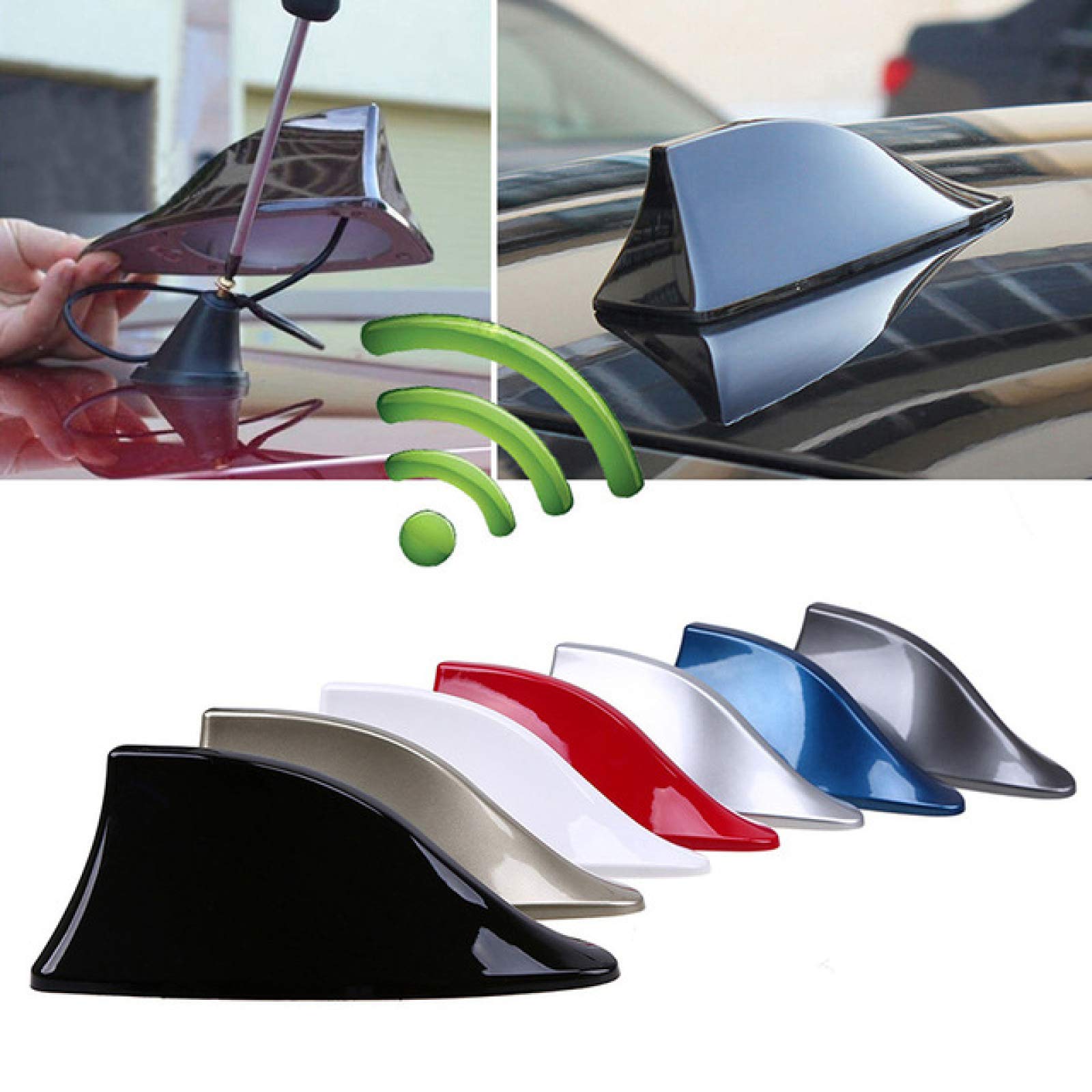 10 Uds Antenas de Coche Antena de Aleta de tiburón Antenas de señal de Radio automática Antenas de Techo para Modelo de Coche Universal Estilo de Coche, 10 Uds