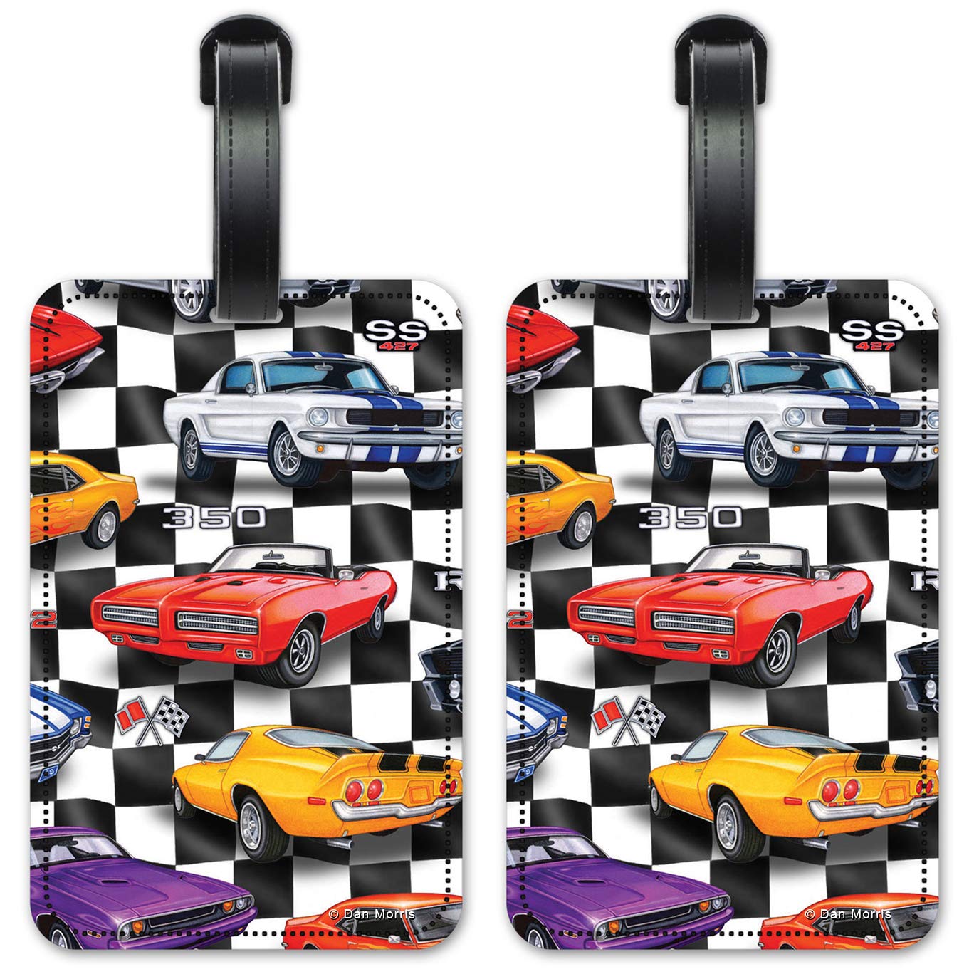 Muscle Cars - Image by Dan Morris - Luggage ID Tags - Suitcase Identification Cards - Set of 2
