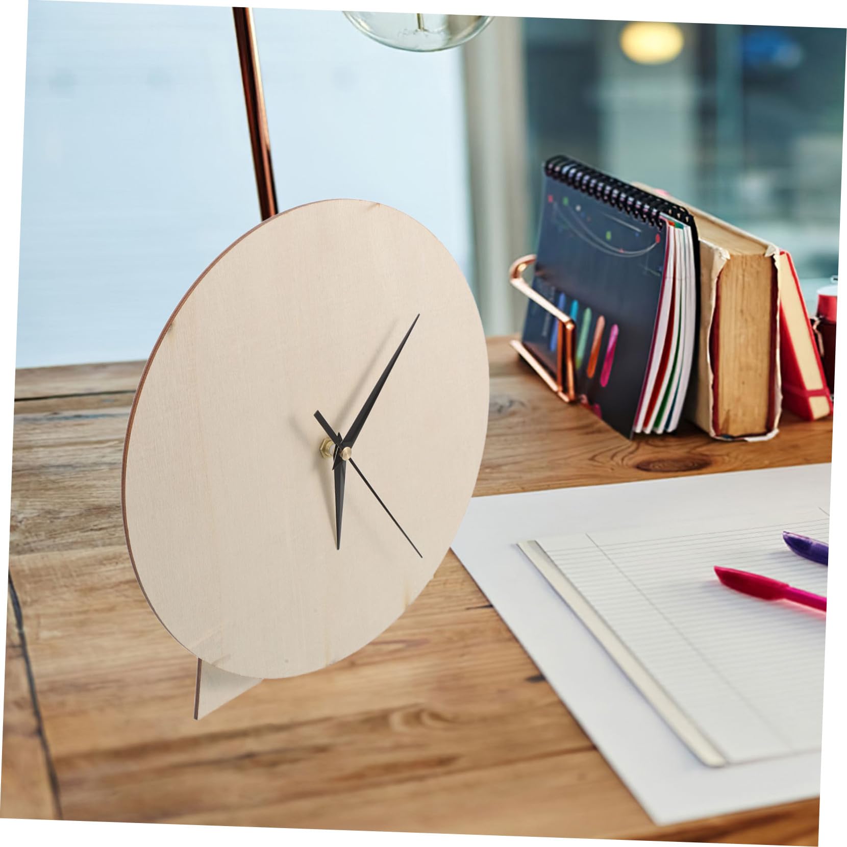 Quadrante Orologio Fai da Te Rotondo in Legno Beige