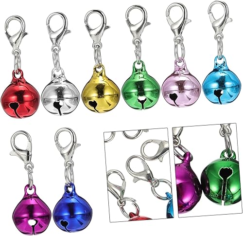Miniatura 3 de SOIMISS 48 piezas de llavero de campana de acero inoxidable, mini regalos collares de perro para perros pequeños, campanas retro, campanas