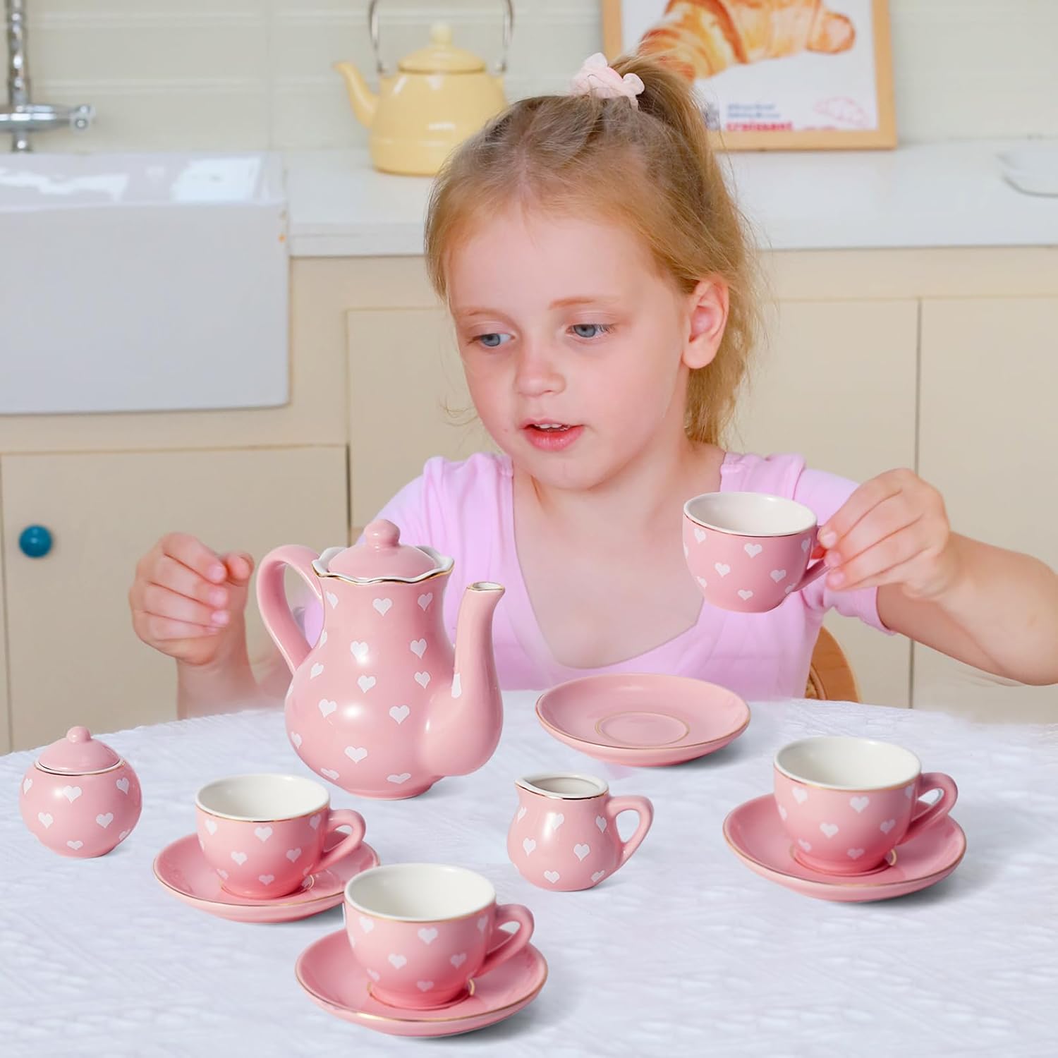 Porcelain Tea Party Set for Little Girls, Kids, Barbados Ubuy