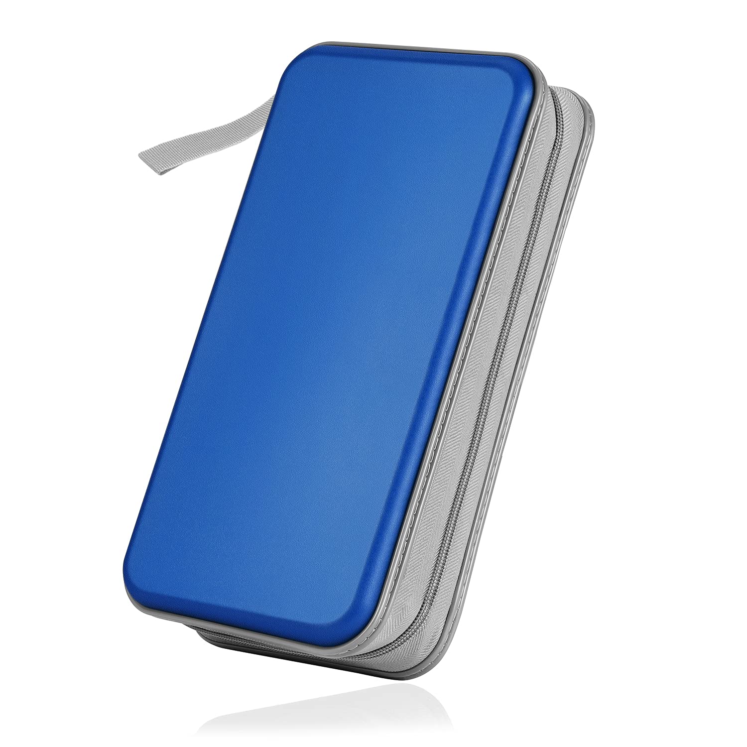 TNP CD DVD Carrying Hard Case (80 Disc Capacity Sleeves, Blue) Portable Media Storage Binder Organizer Album Holder Wallet Game, Music, Data, Movie Blank DVDs CDs Solution