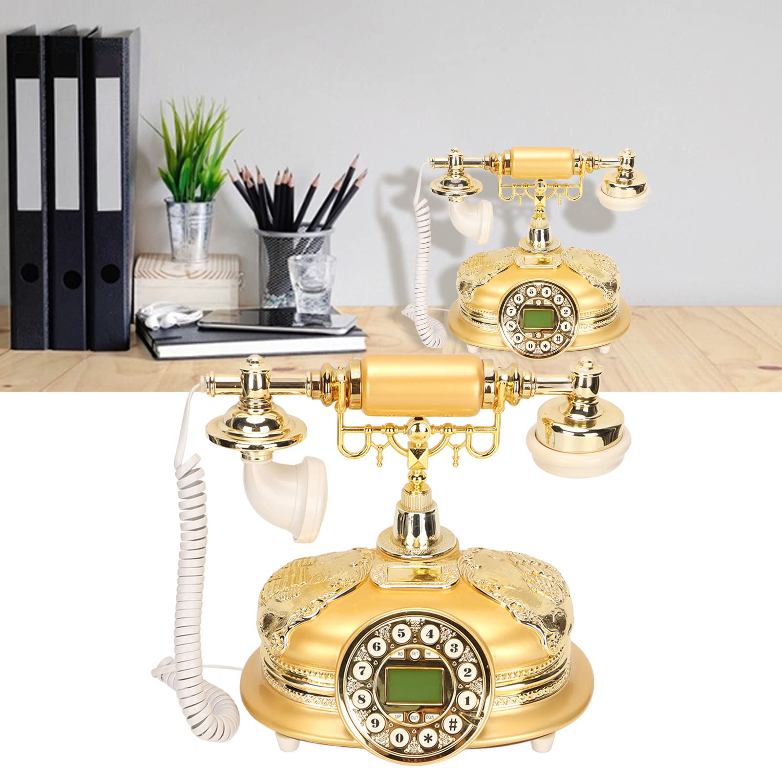 Telefono Fisso, MS‑5600a Telefono Vintage Europeo Telefono Fisso Antico Classico Telefono Fisso Digitale Vecchio Stile per Soggiorno Ufficio Camera da Letto