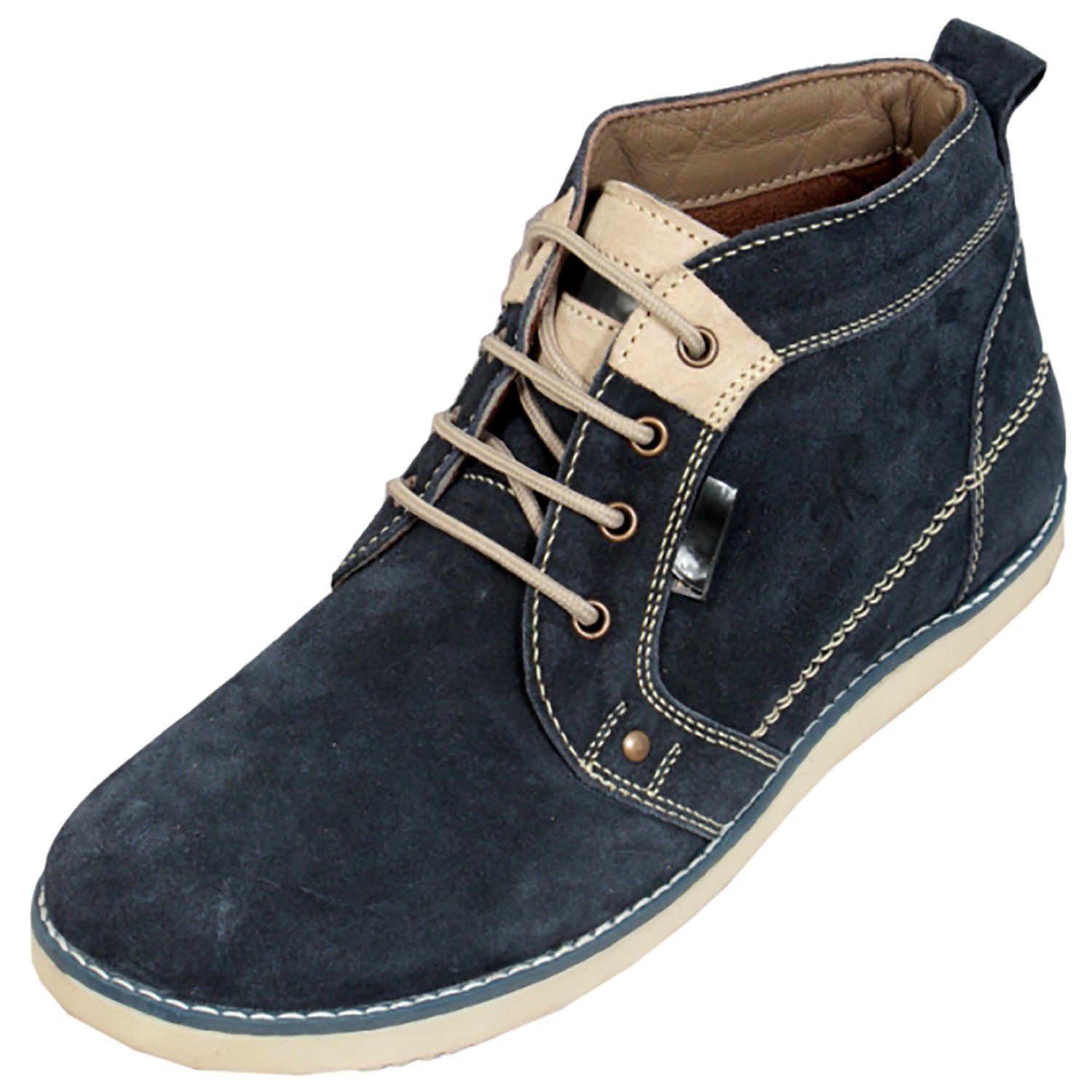 Ztoez PU Blue Mid Length Boot For Men-Size 9