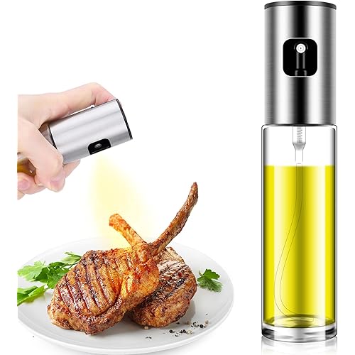 Oil Sprayer, 100ml Olive Oil Dispenser, Cooking Oil Spray Bottle, Vinegar Soy Sauce Dispenser, Oil Mister for air fryer kitchen gadgets accessories, for Cooking Baking Roasting Frying Use