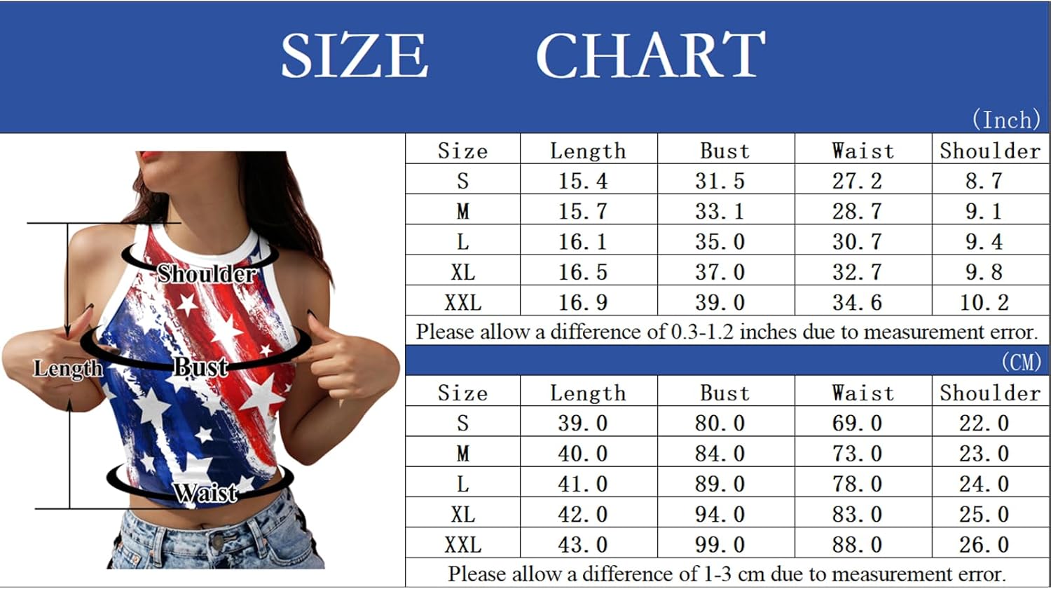 4th of July Patriotic Tank Tops for Women American Flag Crop Tops Sleeveless Shirts - Image 6