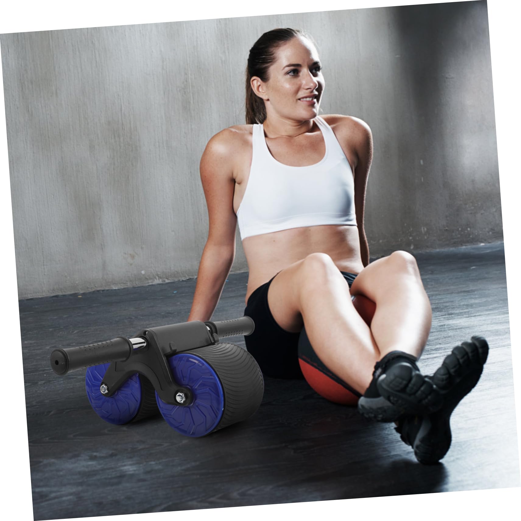 POPETPOP Ruota Addominale Fitness Con Due Rotelle Per Allenamento Muscolare Addominale e Gambe Attrezzo Per Yoga e Esercizi Fisici Casa Realizzato Con Tecnologia Professionale Per Durata