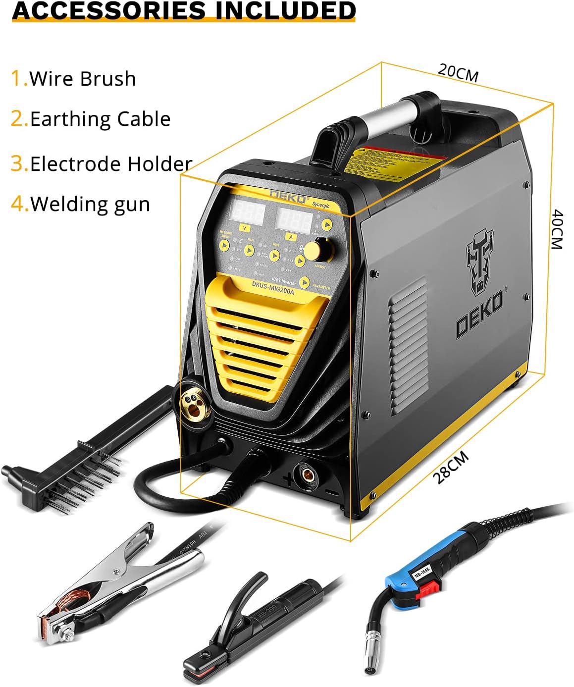 Buy DEKO Digital 200A MIG/MMA Welder, SYNERGIC DC Inverter Welding